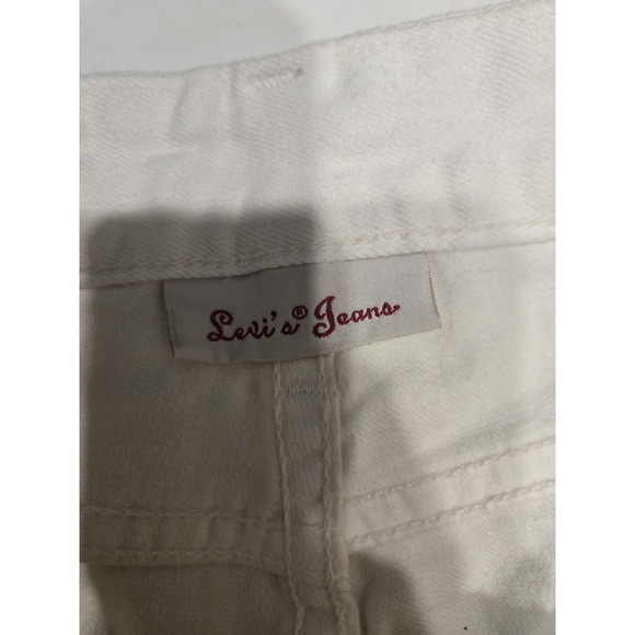 Levi's Women's White Denim Jeans Size 2 W26 Slim Tapered Stretch Mid Rise - Picture 7 of 8